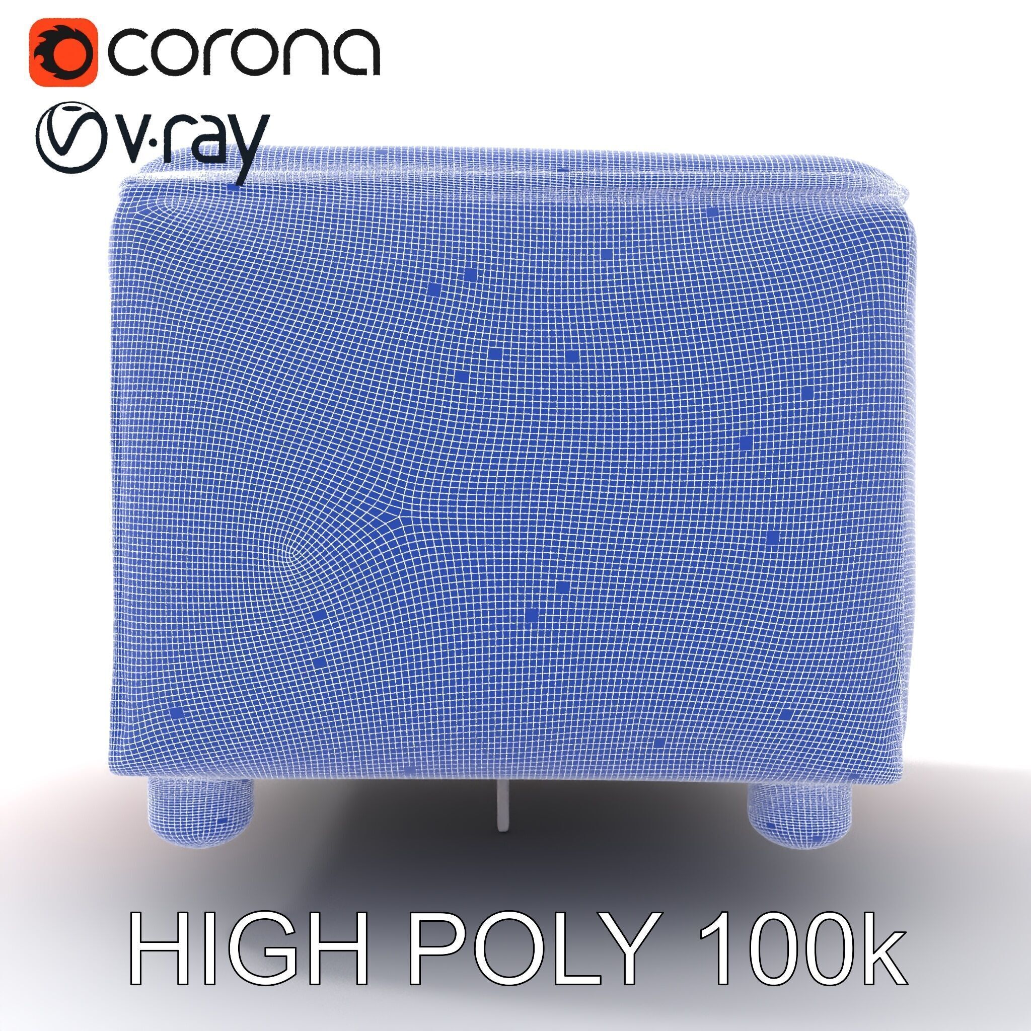 Colorful Ottoman Cube Model Pack Low-poly 3D model_35