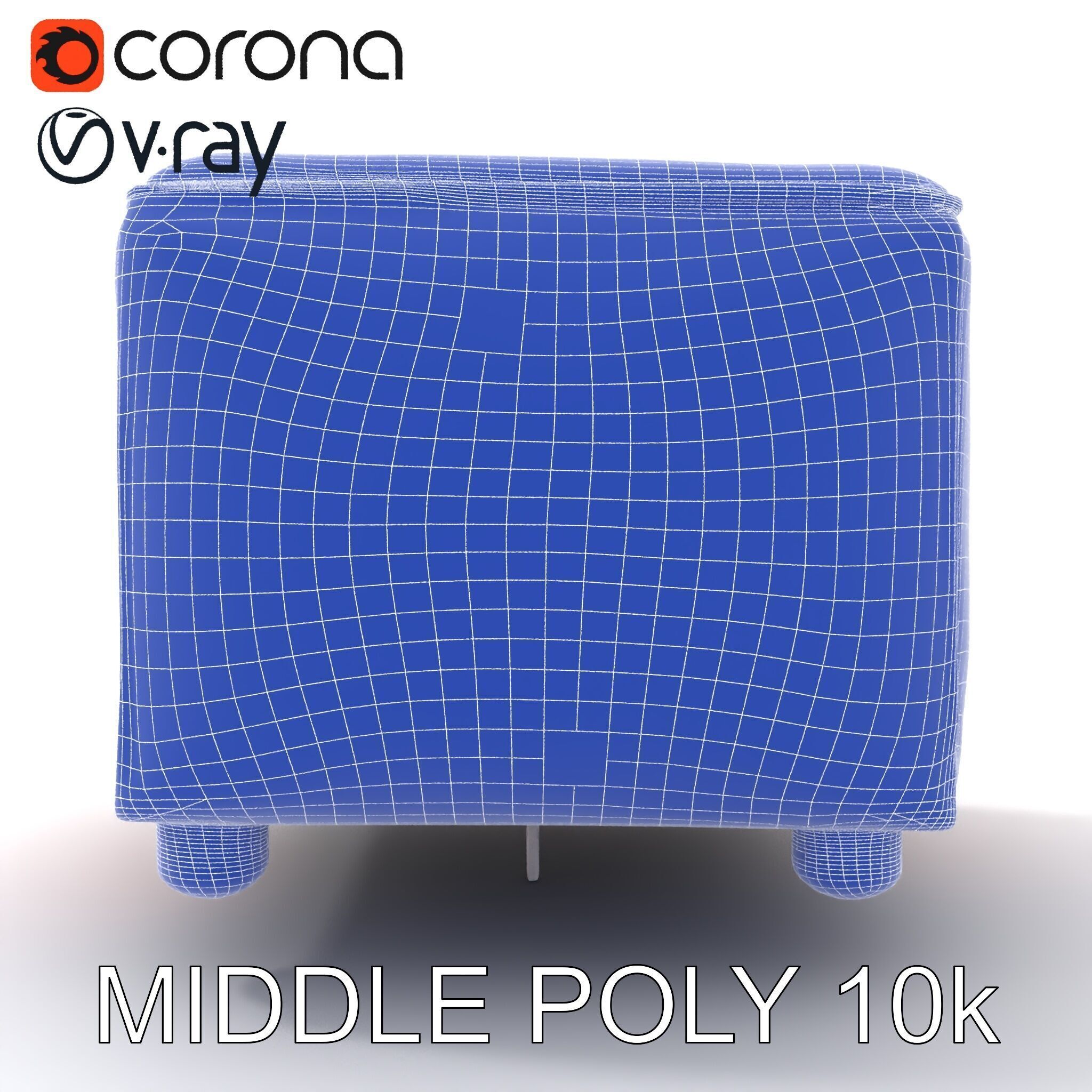 Colorful Ottoman Cube Model Pack Low-poly 3D model_12