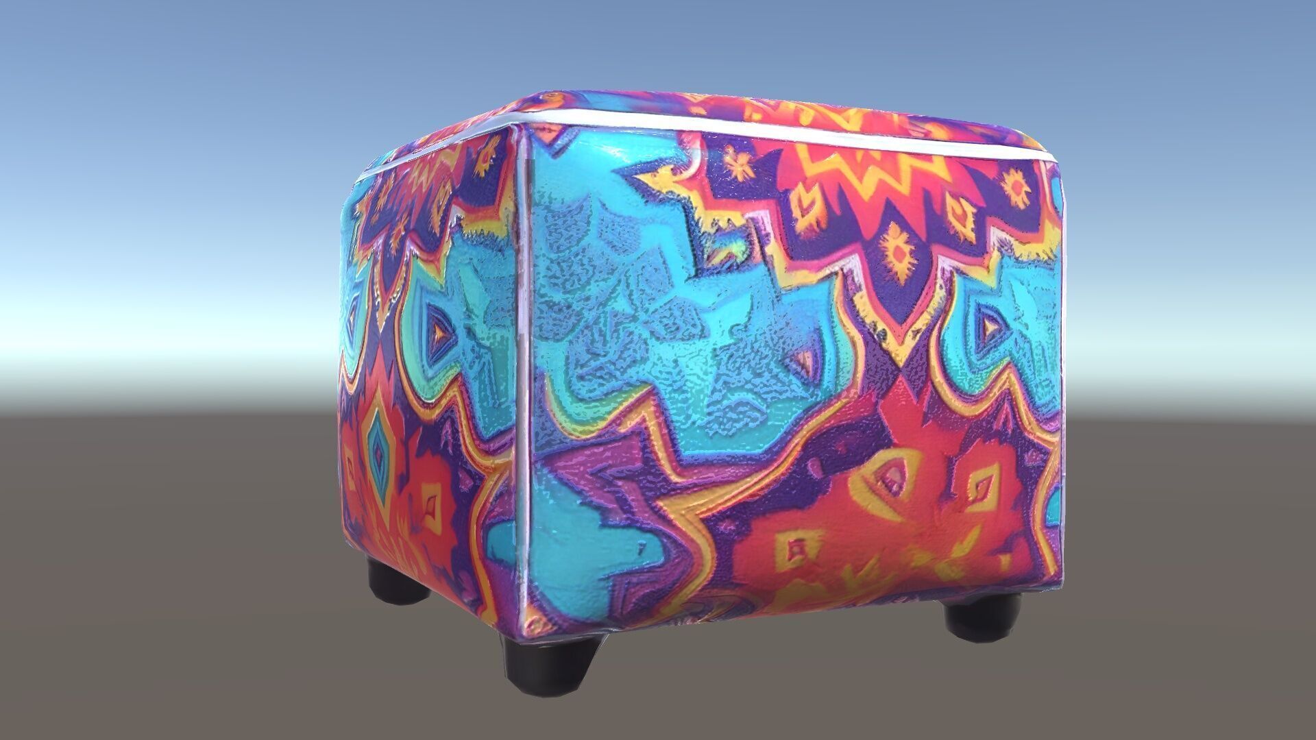 Colorful Ottoman Cube Model Pack Low-poly 3D model_31