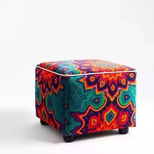 Colorful Ottoman Cube Model Pack Low-poly 3D model