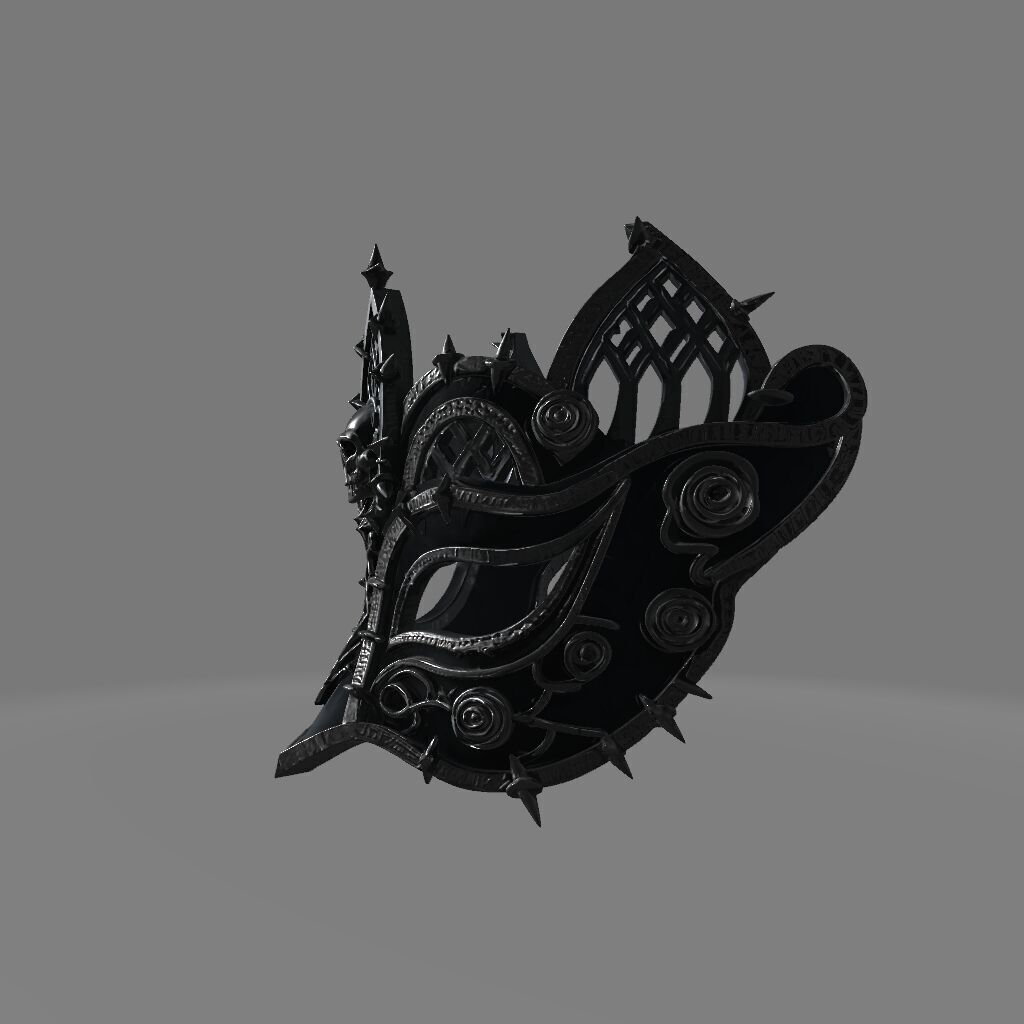 Gothic Carnival Style 3D Mask for Display 3D print model_3