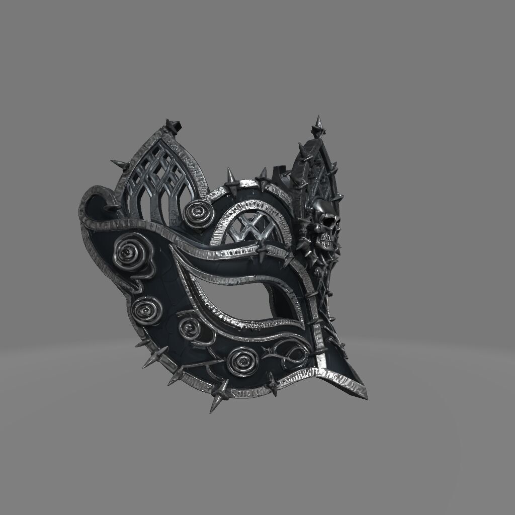 Gothic Carnival Style 3D Mask for Display 3D print model_2