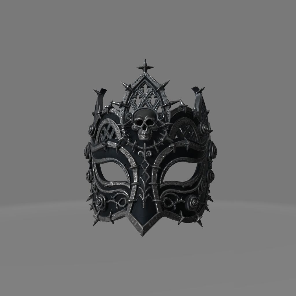 Gothic Carnival Style 3D Mask for Display 3D print model_1