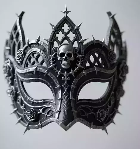Gothic Carnival Style 3D Mask for Display 3D print model