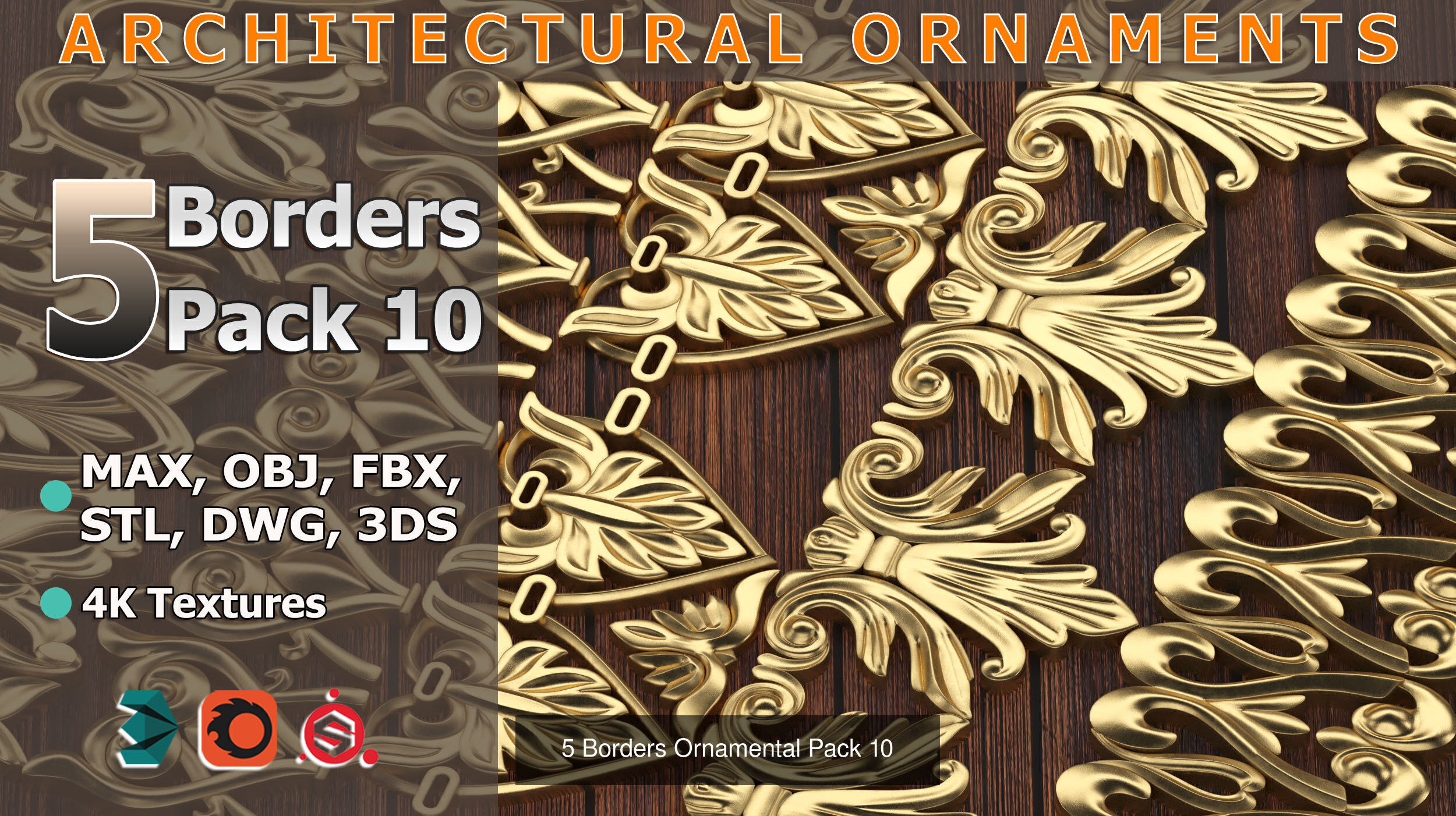 50 Borders Ornamental in One Pack 3D Model Collection_10