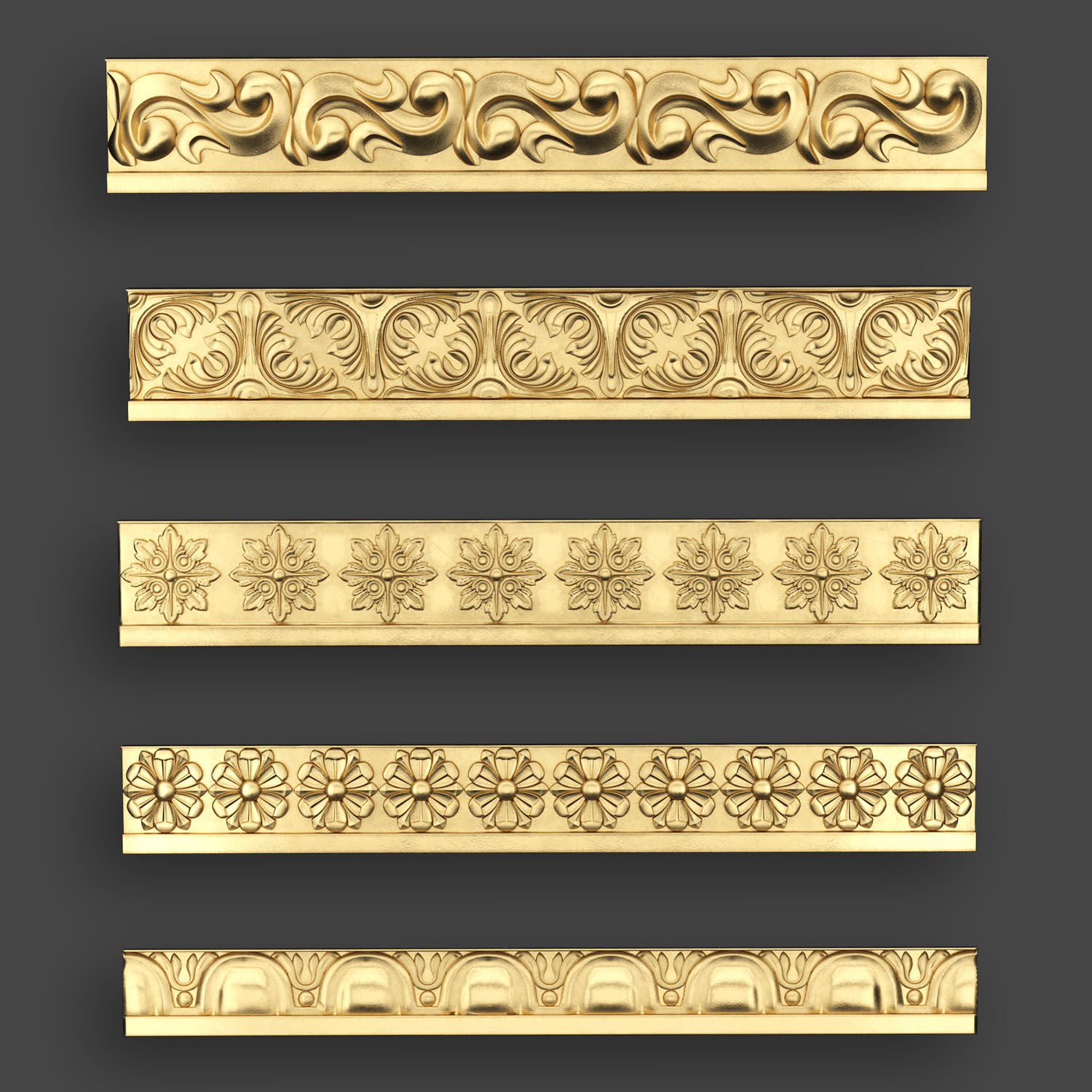 50 Borders Ornamental in One Pack 3D Model Collection_12