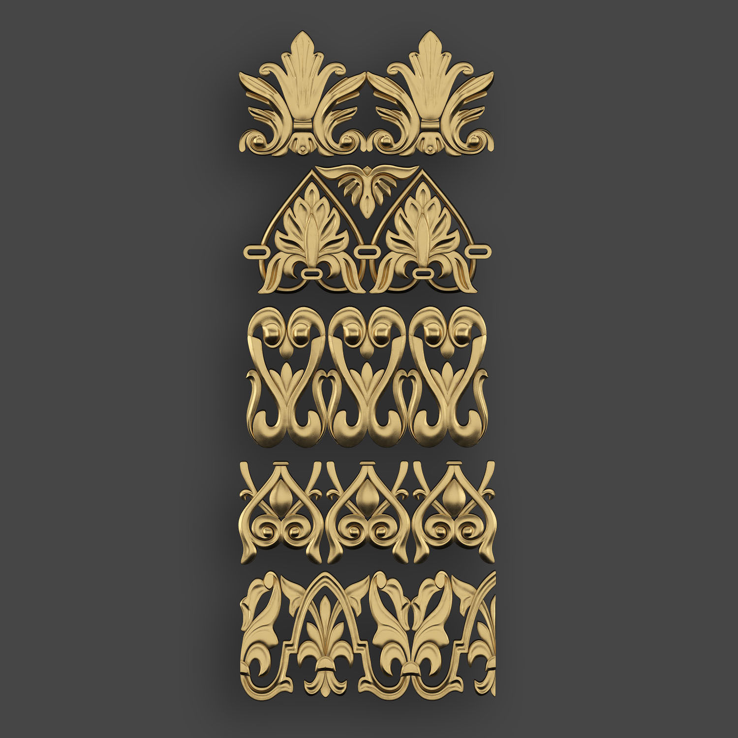 50 Borders Ornamental in One Pack 3D Model Collection_20