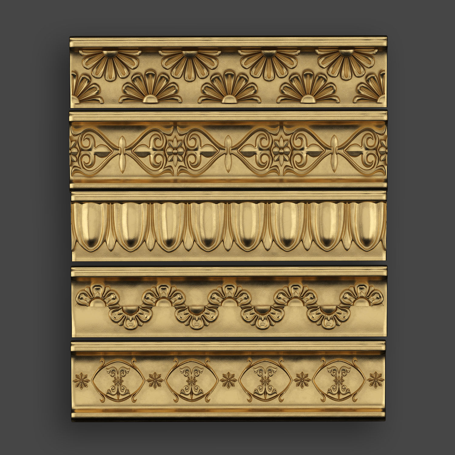 50 Borders Ornamental in One Pack 3D Model Collection_14