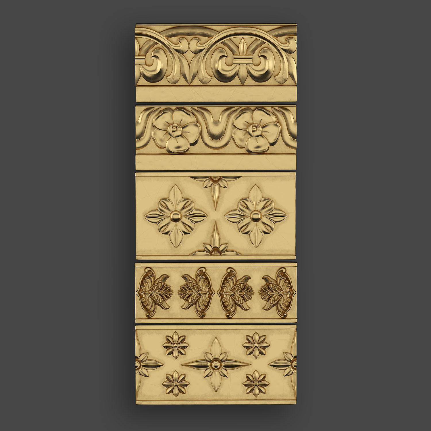 50 Borders Ornamental in One Pack 3D Model Collection_19