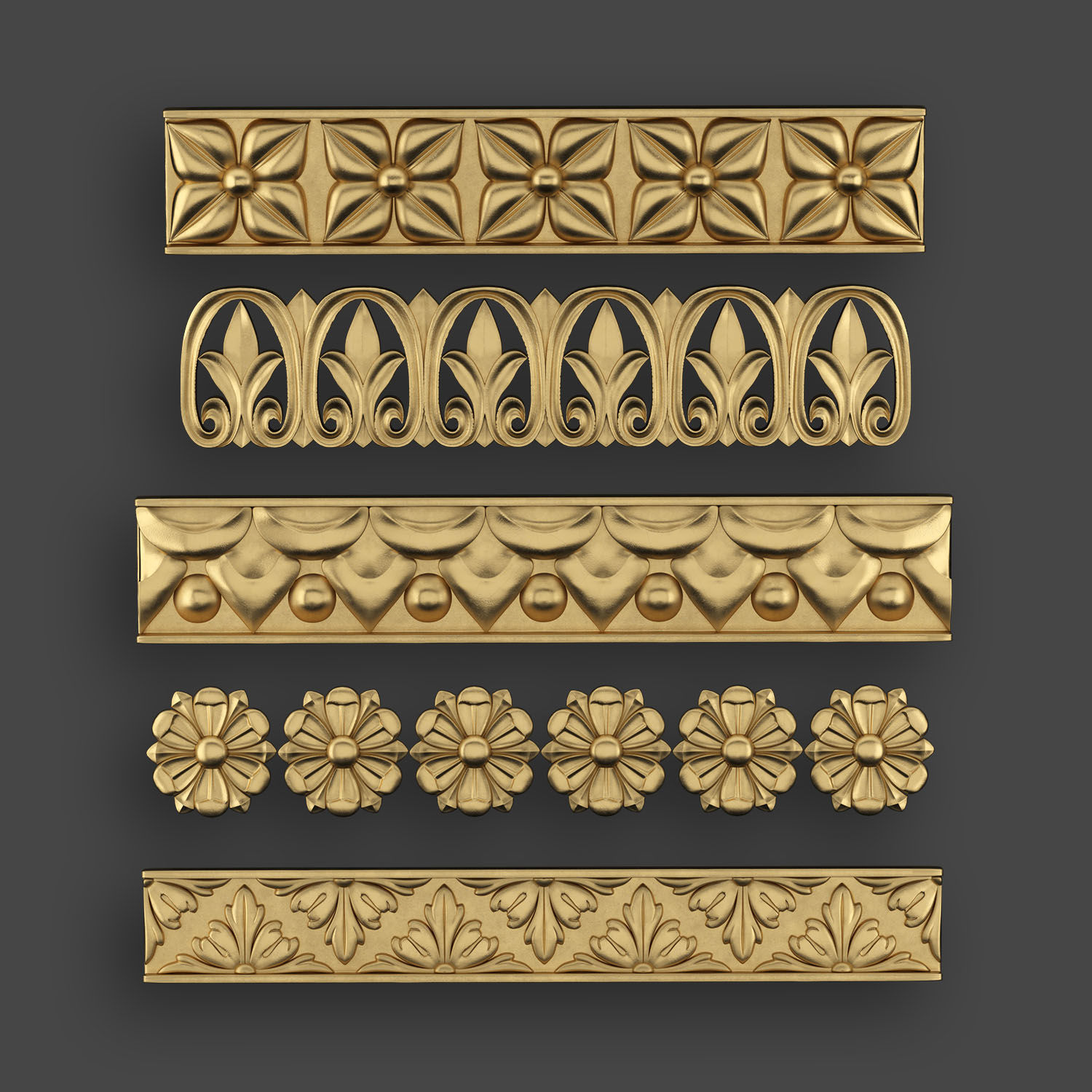 50 Borders Ornamental in One Pack 3D Model Collection_15