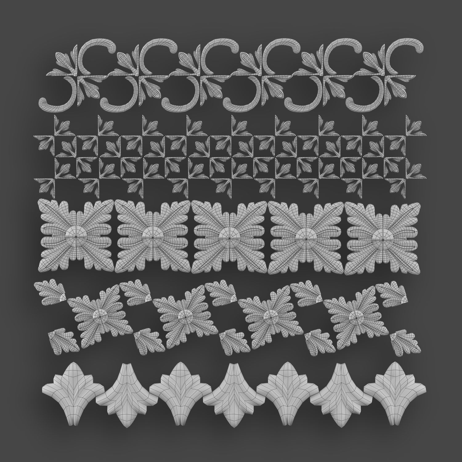 50 Borders Ornamental in One Pack 3D Model Collection_27
