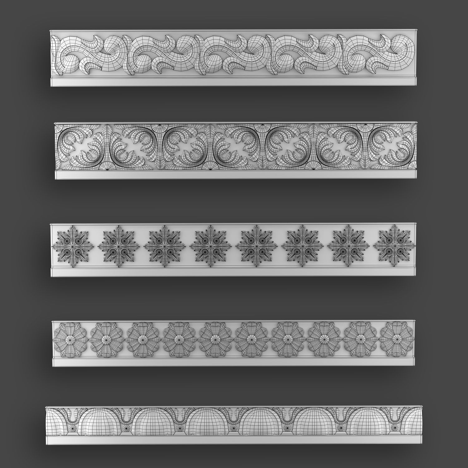 50 Borders Ornamental in One Pack 3D Model Collection_22