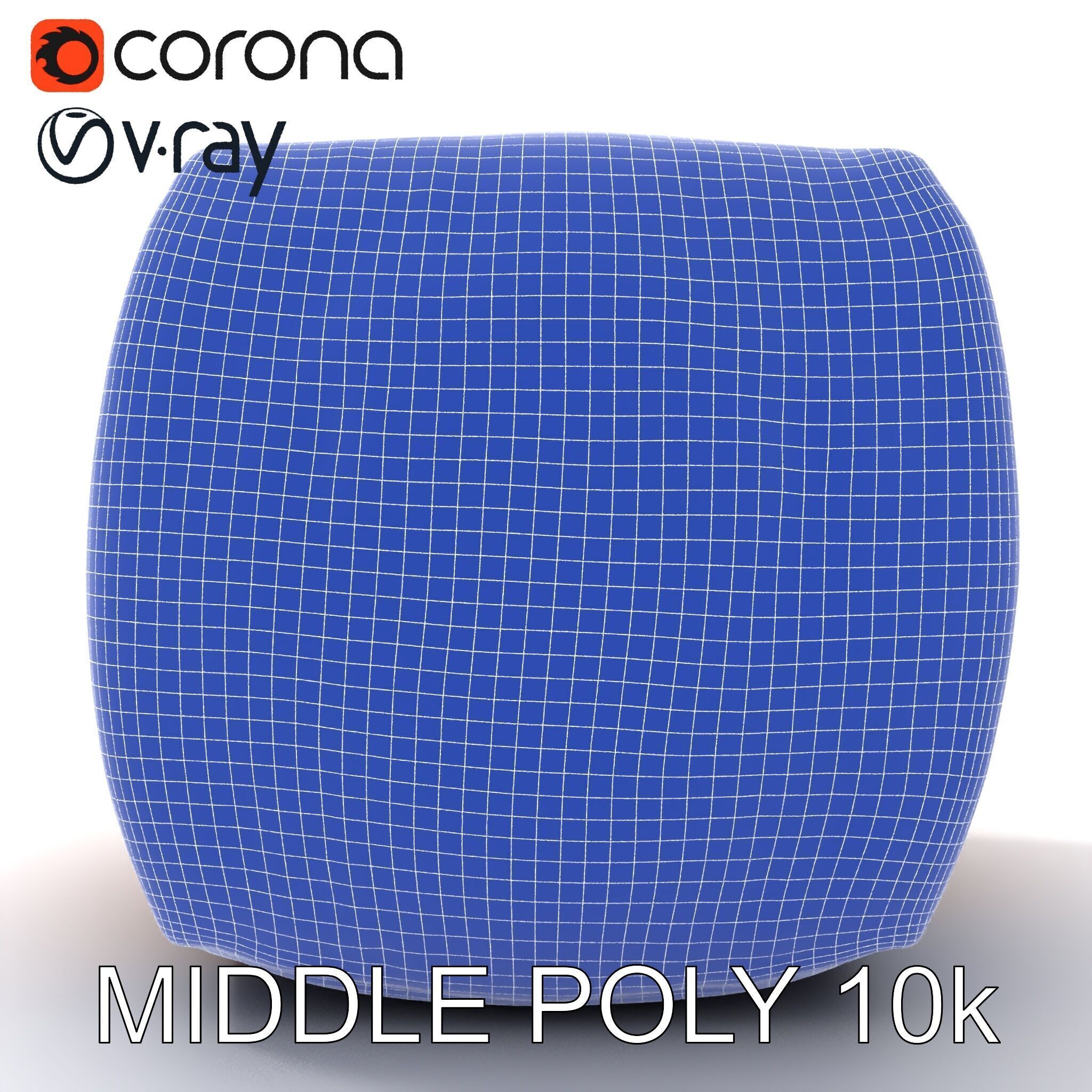 Colorful Patterned Ottoman Model Pack Low-poly 3D model_31