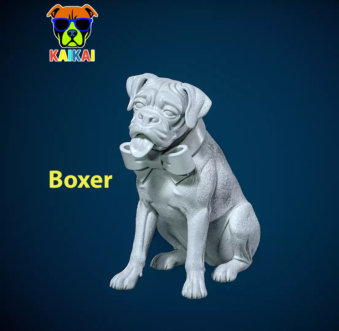Boxer Dog statue - German Boxer dog model - 3D print 3D print model_0