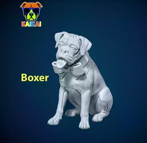 Boxer Dog statue - German Boxer dog model - 3D print