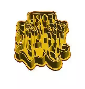 Tee-riffic Dad cookie cutter 3D model