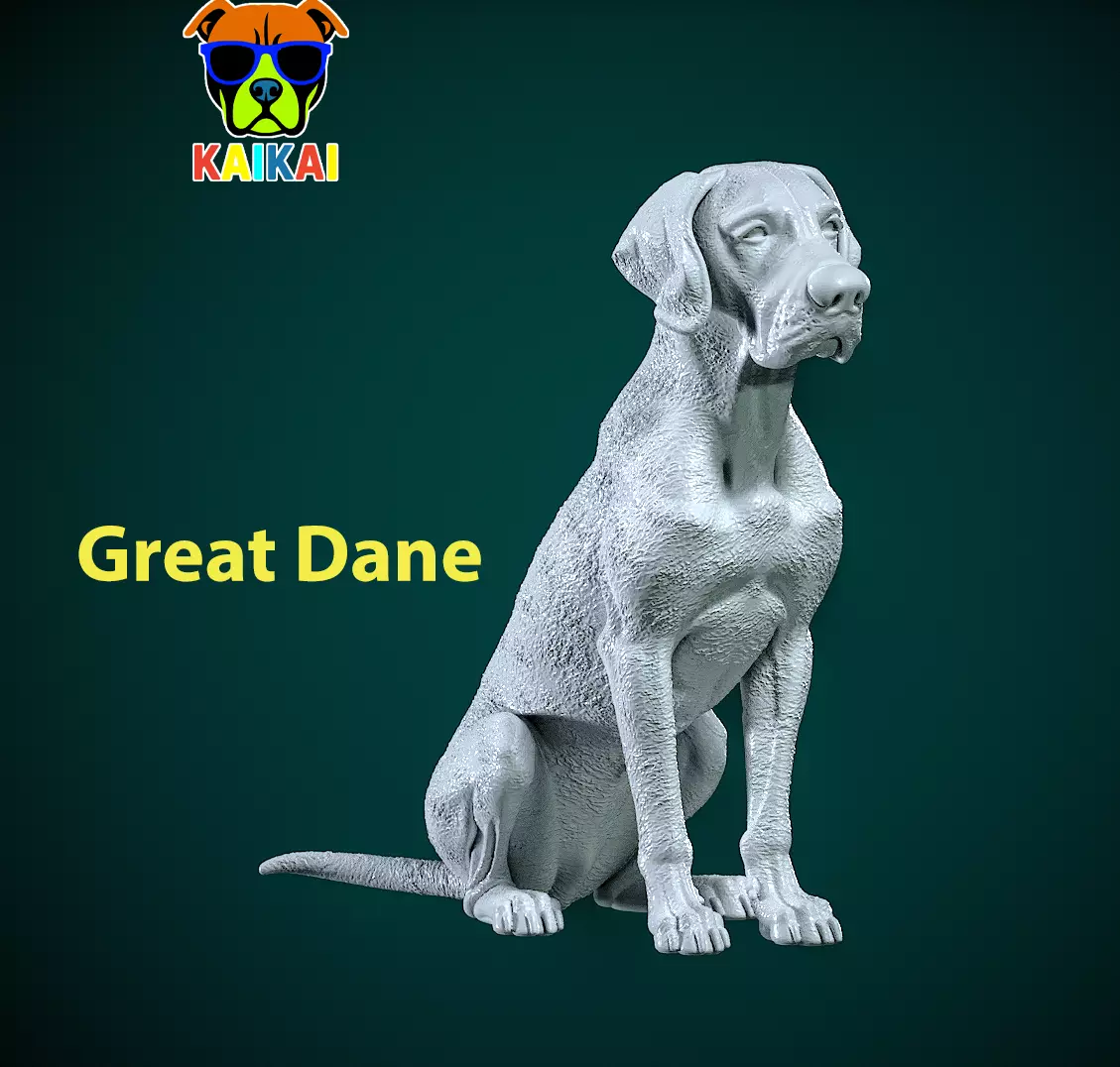 Great Dane dog model - German Mastiff dog statue - 3D print 3D print model_0