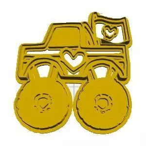 Monster truck cookie cutter 3D model