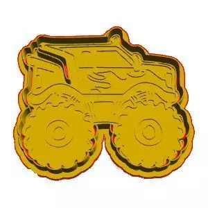 Monster truck cookie cutter 3D model