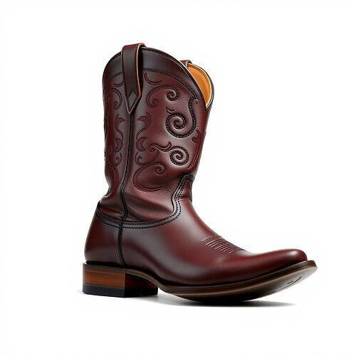 Cowboy Boot D Model Pack with Detailed Stitching Low-poly 3D model