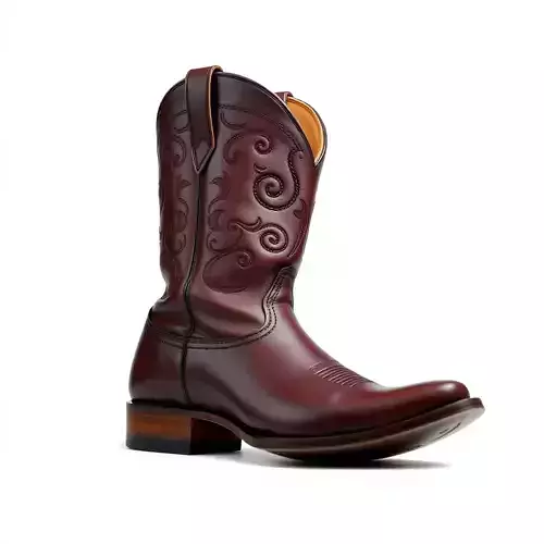 Cowboy Boot D Model Pack with Detailed Stitching