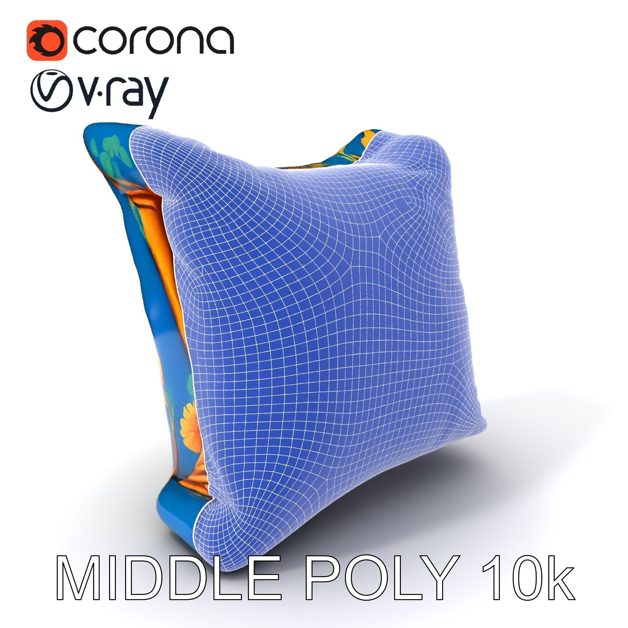 Floral Cushion D Model Pack for Interior Design Low-poly 3D model_27