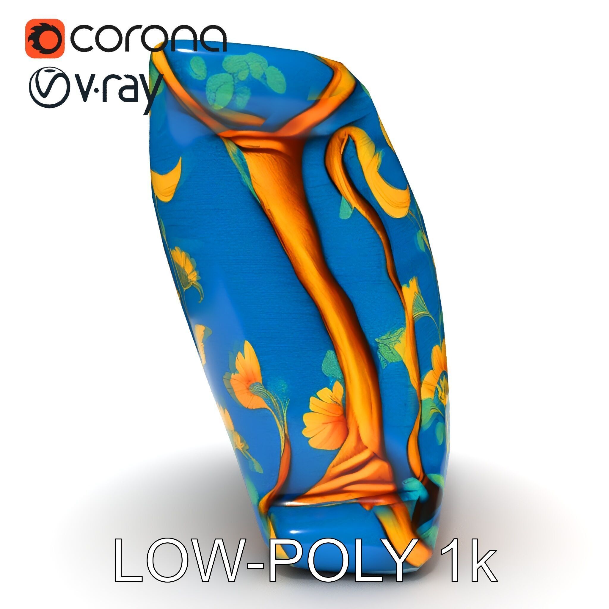 Floral Cushion D Model Pack for Interior Design Low-poly 3D model_7