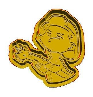 Fire fighting cookie cutter 3D model