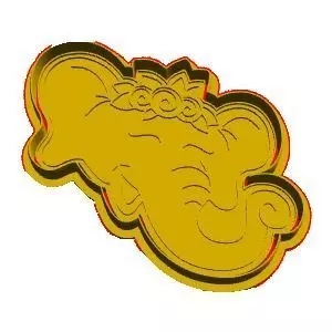 Elephant Cookie Cutter 3D model_0