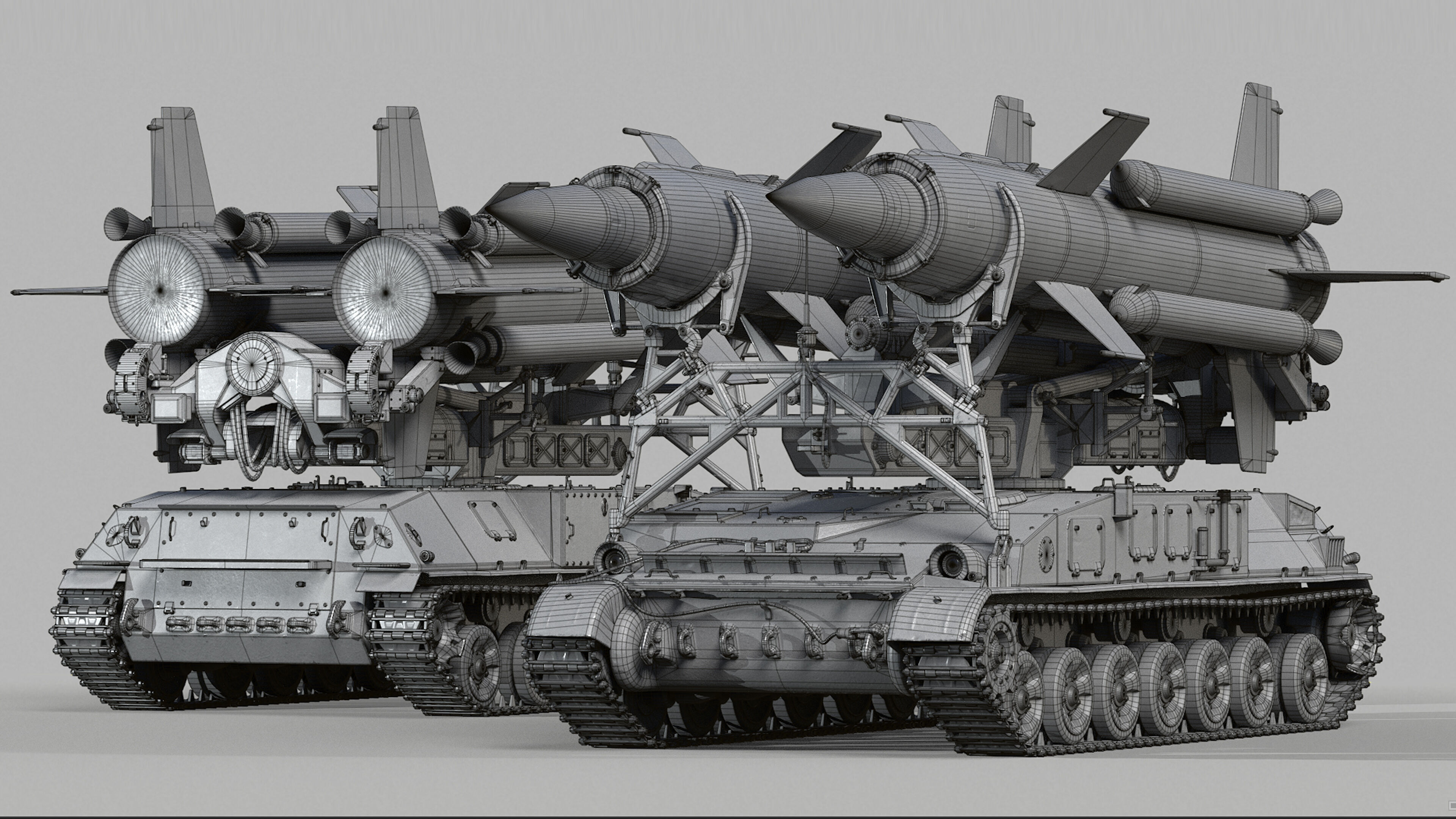 2K11 Krug  SA-4 Ganef Low-poly 3D model_8