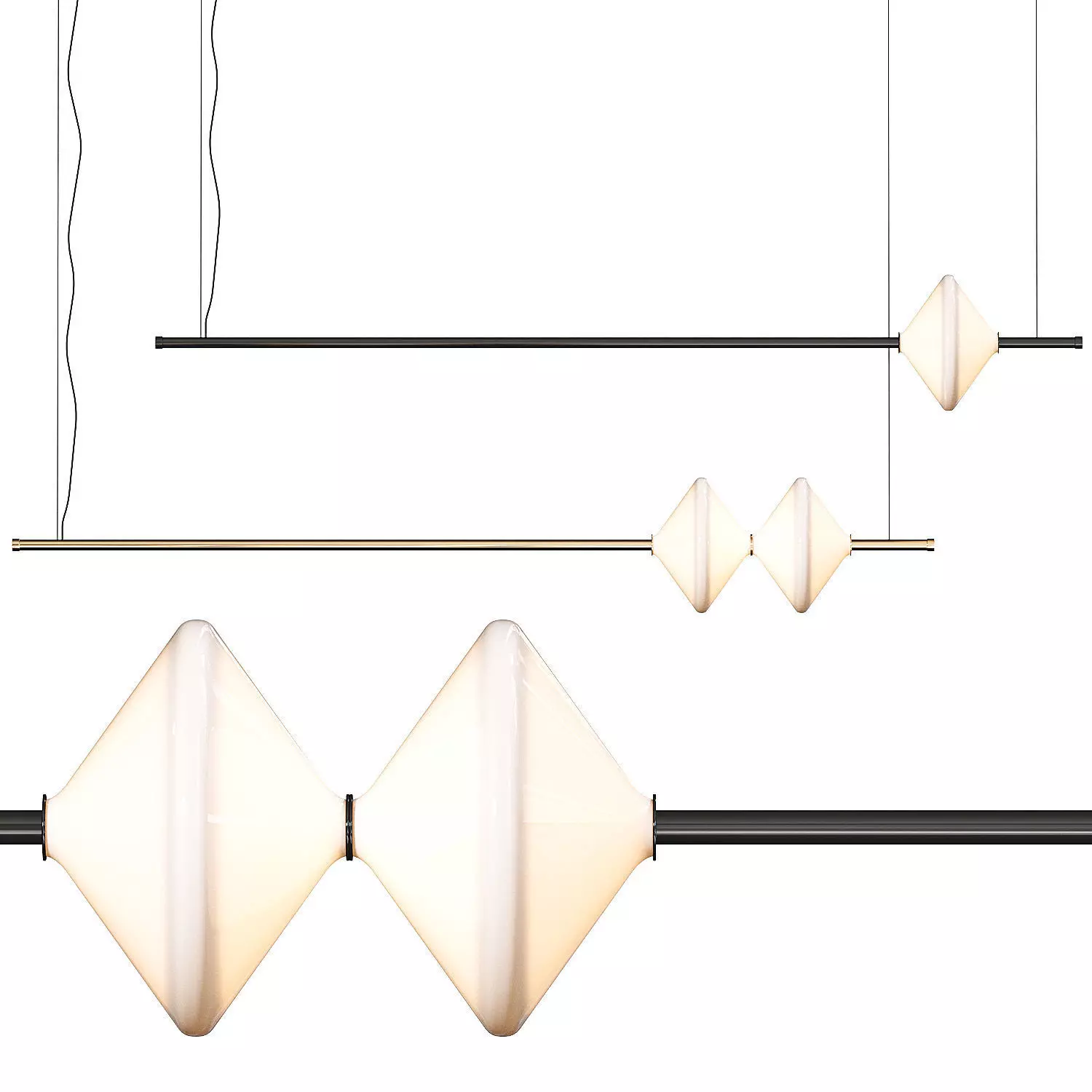Ridgely Studio Works Gem Linear Pendant Lamps 3D model
