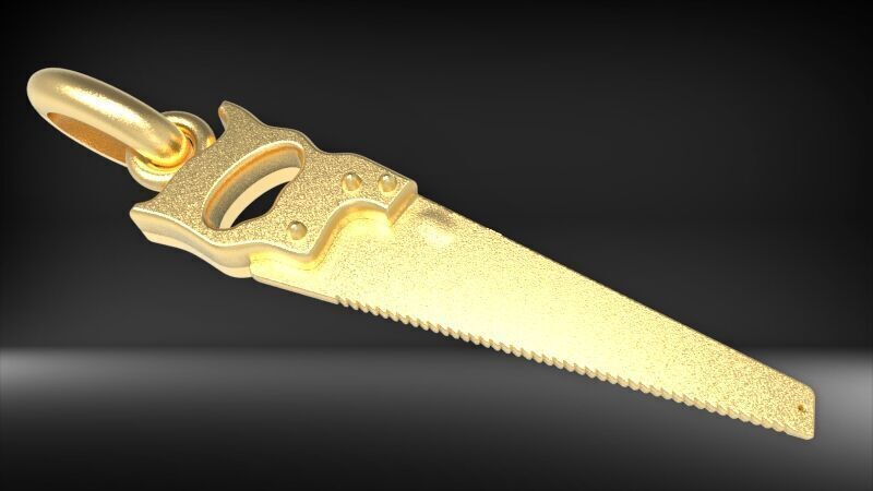 Hand Saw Pendant Necklace Charm Bracelet Jewelry 3D print model_5