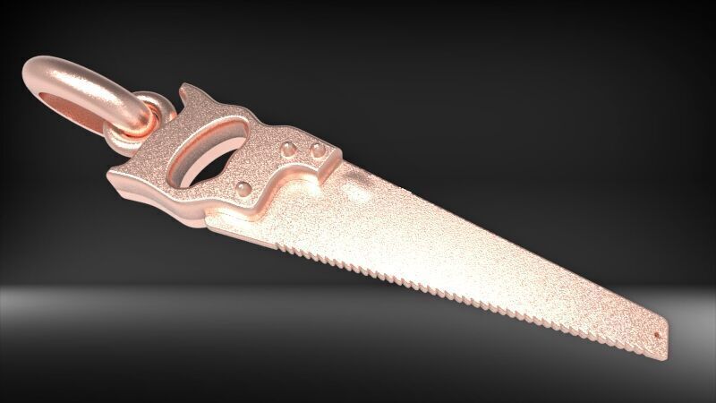 Hand Saw Pendant Necklace Charm Bracelet Jewelry 3D print model_4