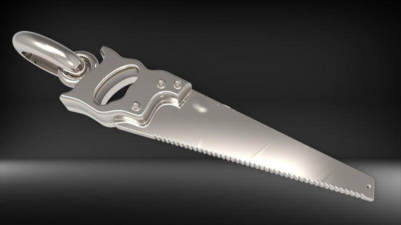 Hand Saw Pendant Necklace Charm Bracelet Jewelry 3D print model_1