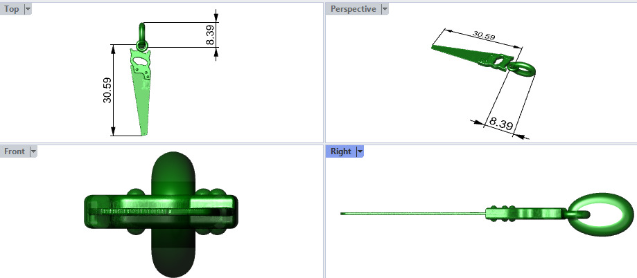 Hand Saw Pendant Necklace Charm Bracelet Jewelry 3D print model_9