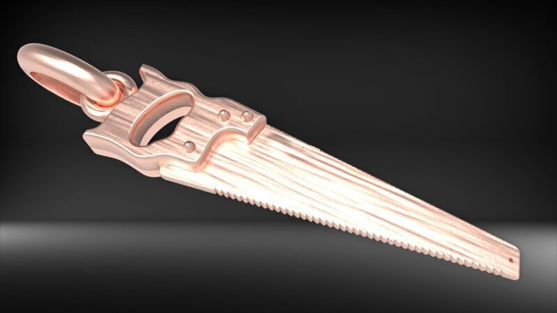 Hand Saw Pendant Necklace Charm Bracelet Jewelry 3D print model_7
