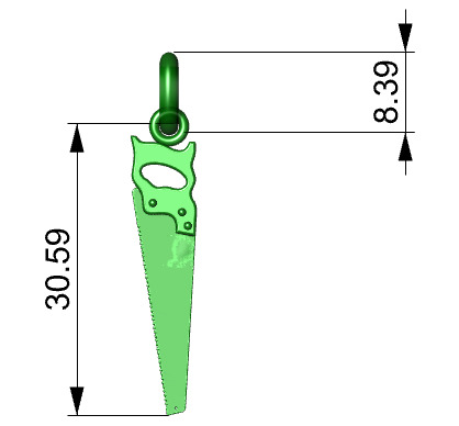 Hand Saw Pendant Necklace Charm Bracelet Jewelry 3D print model_8