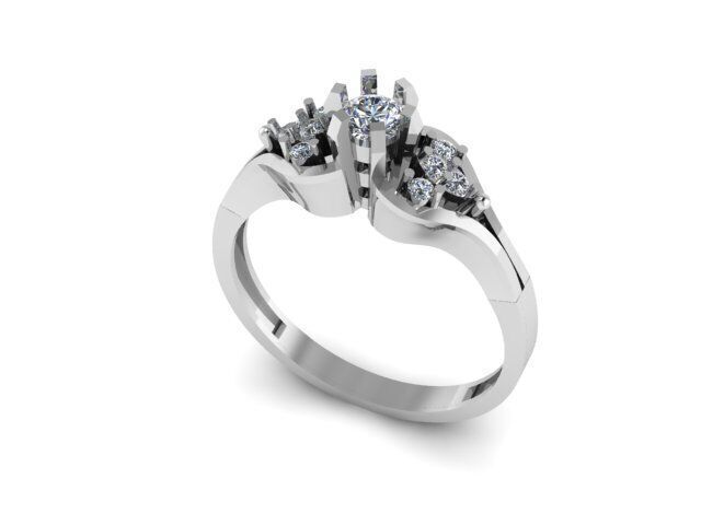 Female Solitaire Ring Ready To Print  3D print model_7