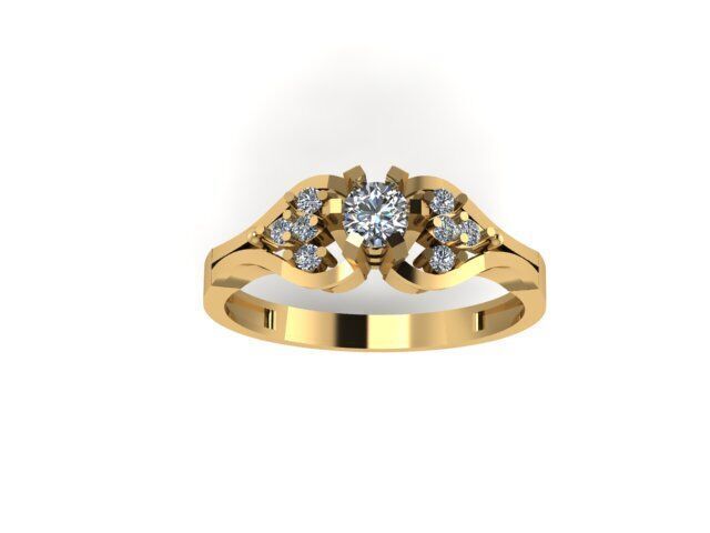 Female Solitaire Ring Ready To Print  3D print model_9