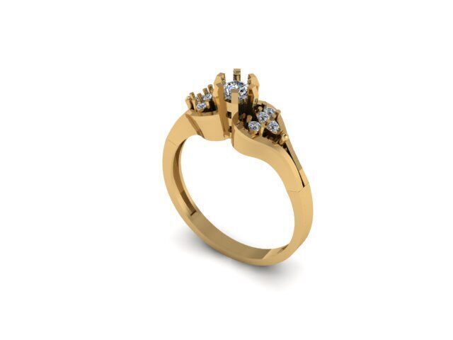 Female Solitaire Ring Ready To Print  3D print model_3