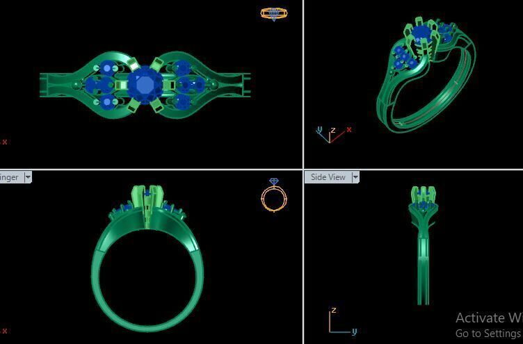 Female Solitaire Ring Ready To Print  3D print model_16