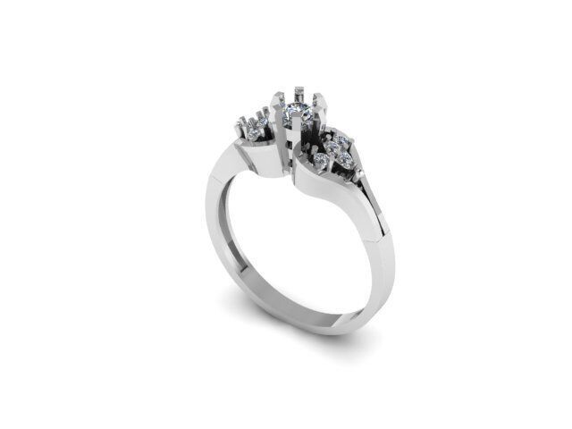 Female Solitaire Ring Ready To Print  3D print model_4