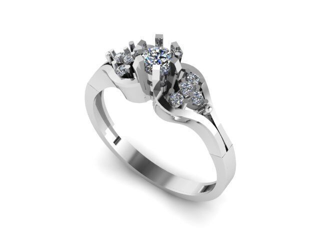 Female Solitaire Ring Ready To Print  3D print model_1