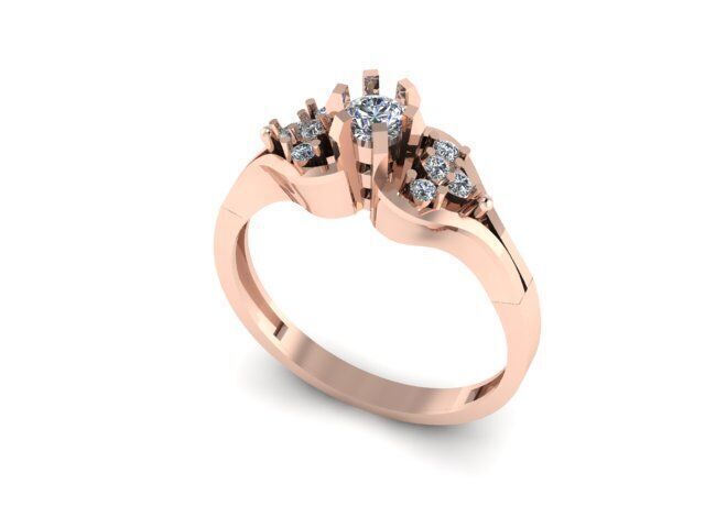 Female Solitaire Ring Ready To Print  3D print model_8