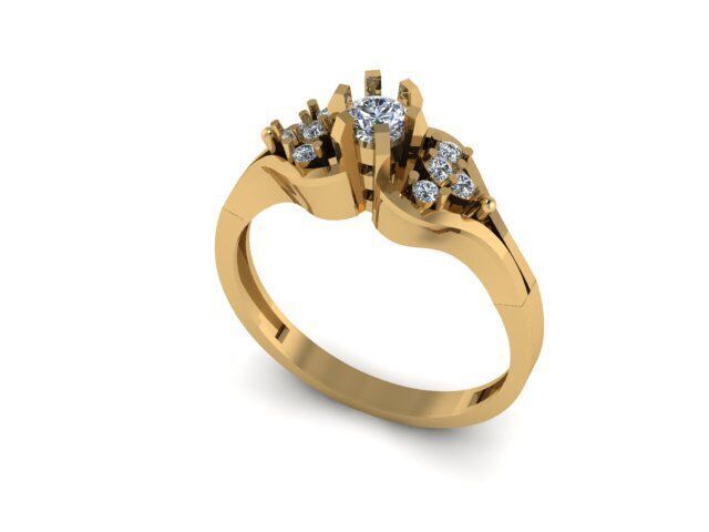 Female Solitaire Ring Ready To Print  3D print model_6
