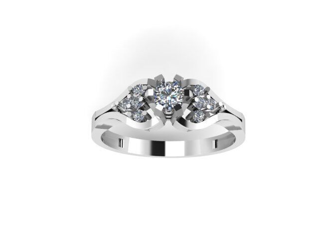 Female Solitaire Ring Ready To Print  3D print model_10