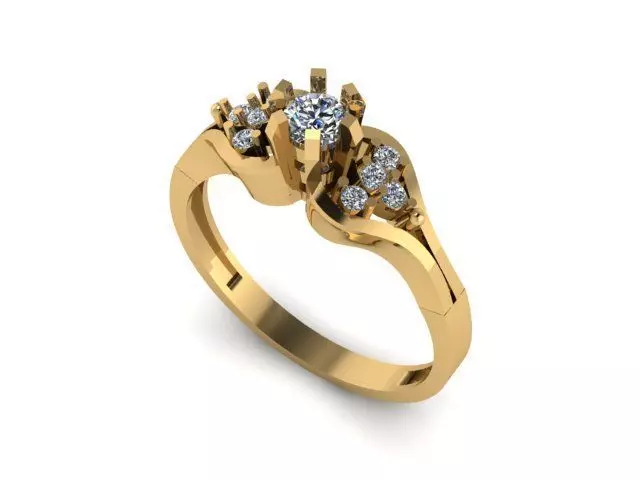 Female Solitaire Ring Ready To Print  3D print model_0