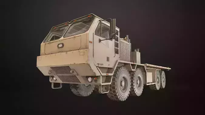 Heavy Military Truck V1 - Flatbed Low-poly 3D model
