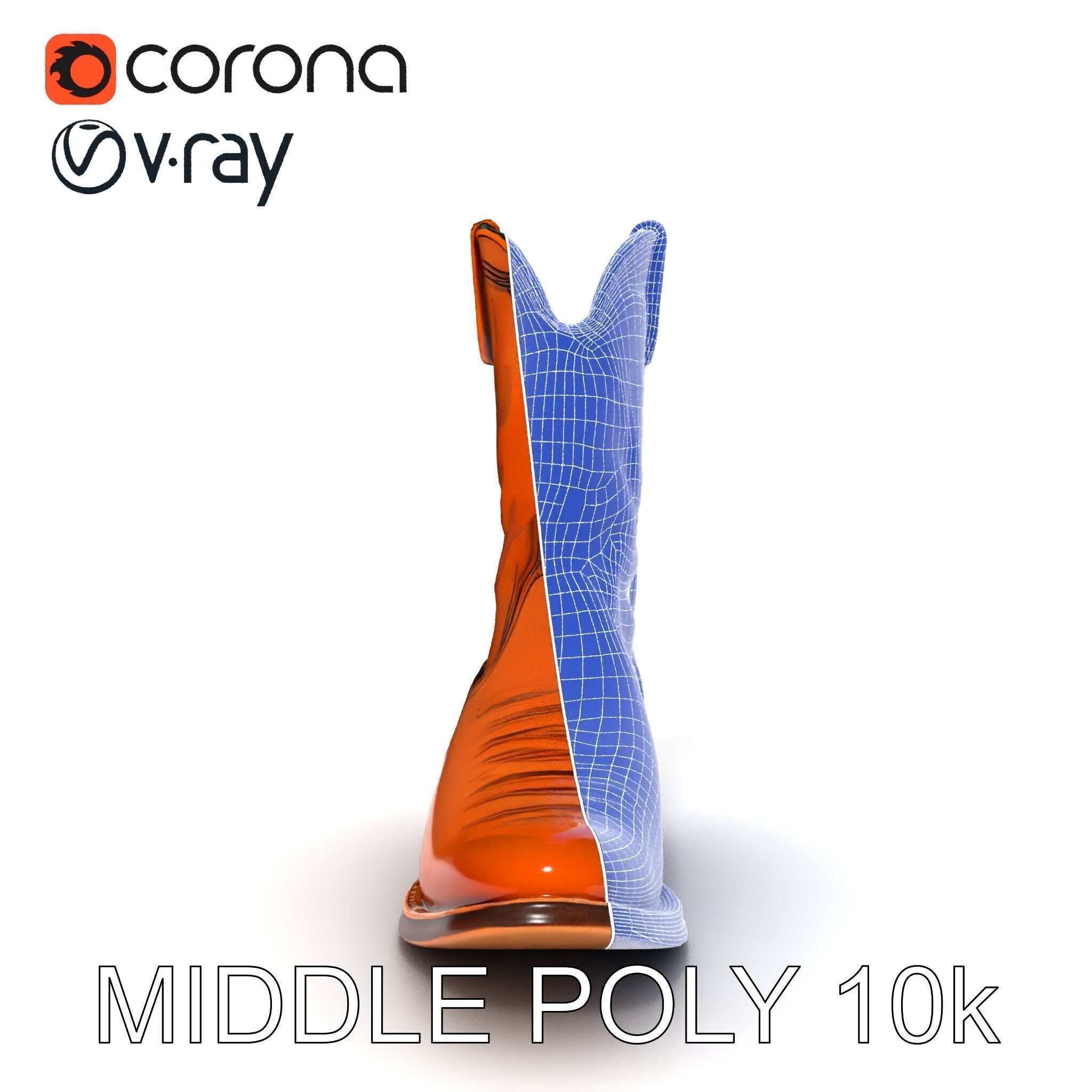 Western Cowboy Boot D Model Pack Low-poly 3D model_8