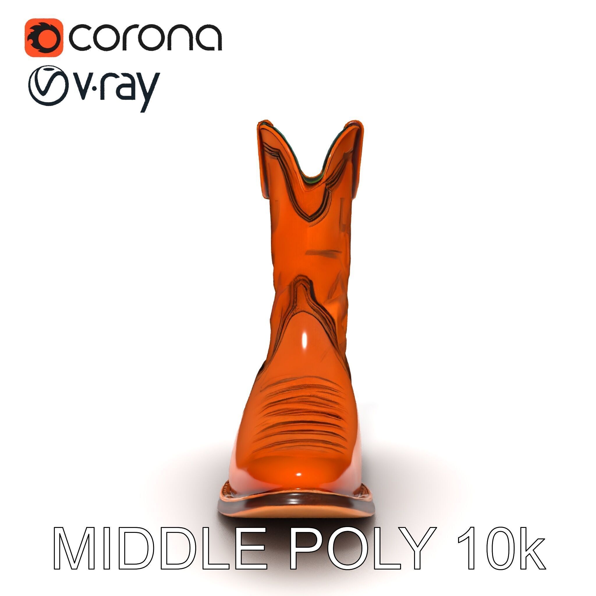 Western Cowboy Boot D Model Pack Low-poly 3D model_11